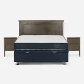 ROSEN - Cama Funcional Upline 2 Plazas + Respaldo + 2 Veladores
