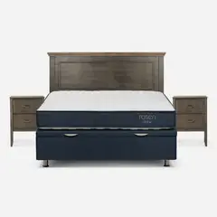 ROSEN - Cama Funcional Upline 2 Plazas + Respaldo + 2 Veladores