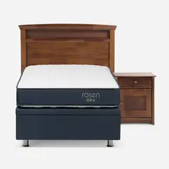 ROSEN - Cama Funcional Upline 1 Plaza + Respaldo + 1 Velador