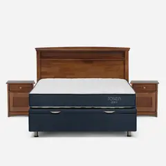 ROSEN - Cama Funcional Upline 2 Plazas + Respaldo + 2 Veladores