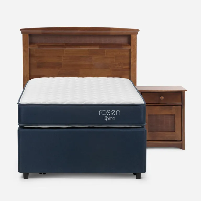ROSEN Cama Nido Upline 1.5 plazas x 2.00 mt + Respaldo + 1 Velador