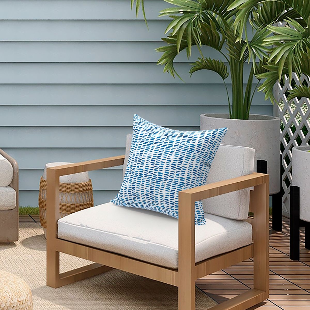 DIB - Cojín Decorativo Mosaico 43x43 cm Azul DIB