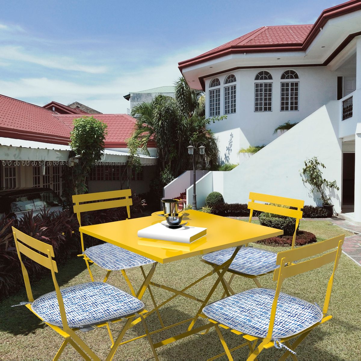 DIB - Cojín Silla Mosaico 43x43 cm Azul DIB