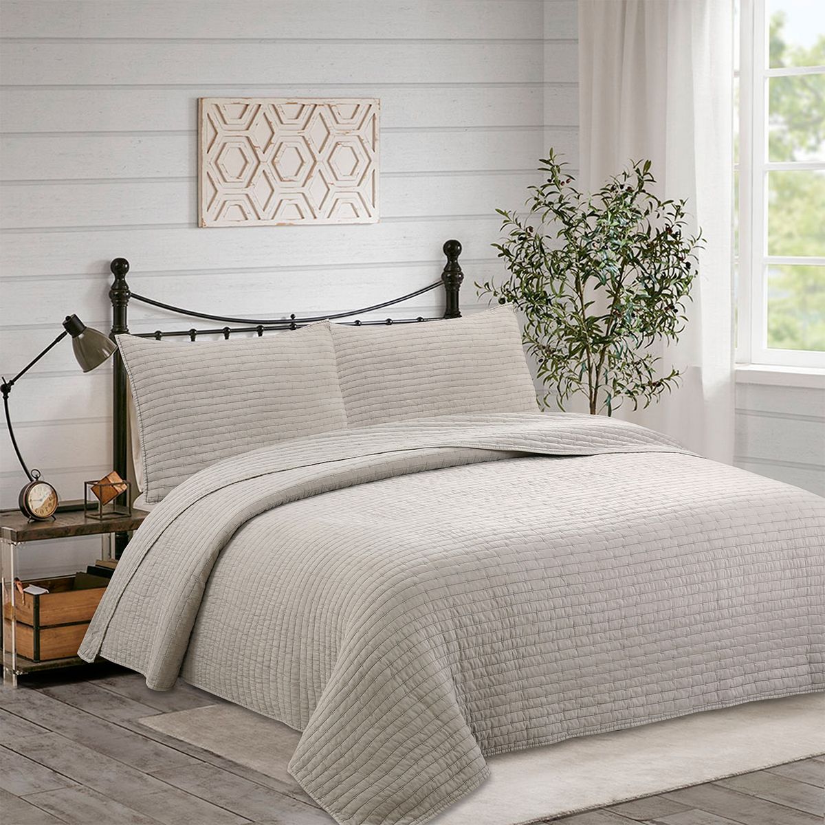 DIB - Quilt Patchwork Formas 230X240 Taupe Dib