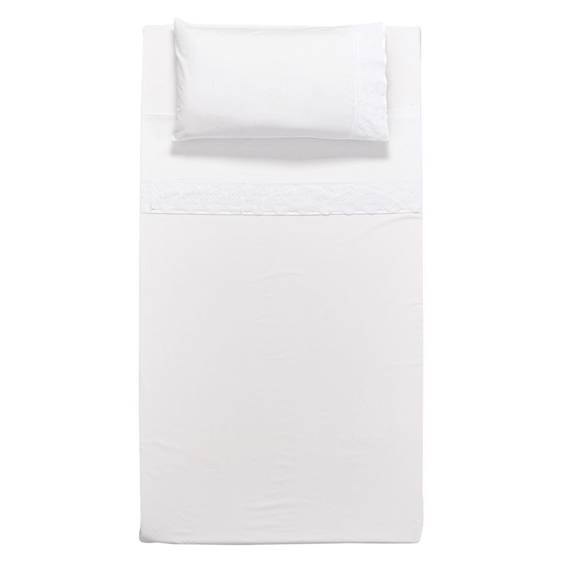 DIB - Juego De Sábanas Broderie Blanco 1.5 Plazas  Dib