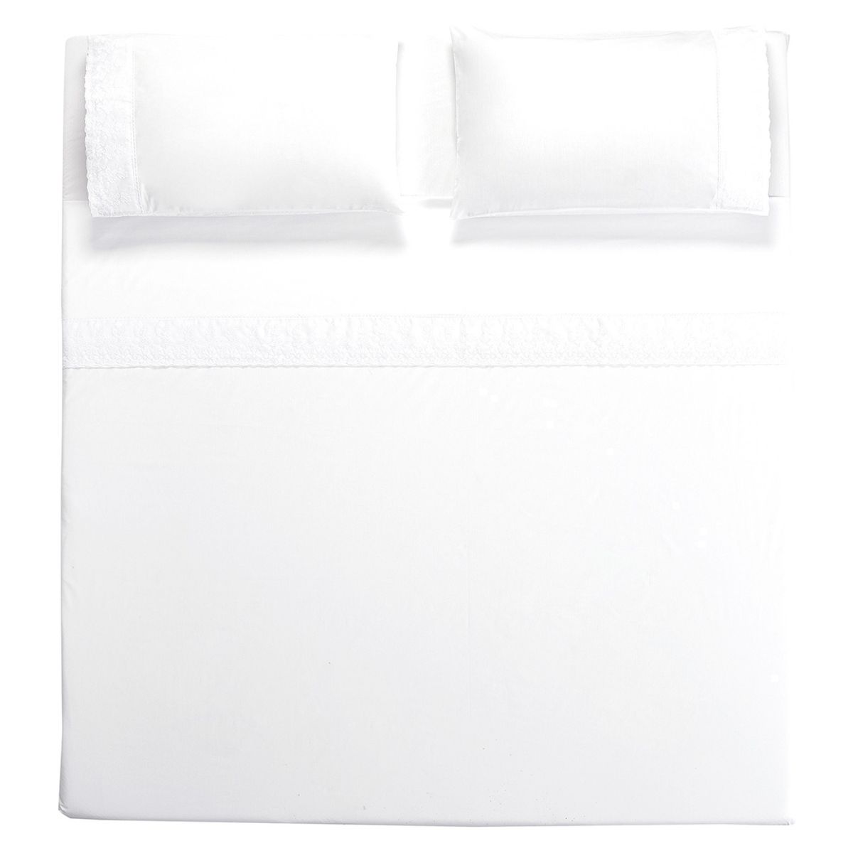 DIB - Juego De Sábanas Broderie Blanco 2 Plazas Dib