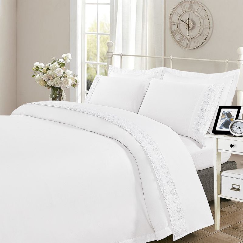 DIB - Juego De Sábanas Broderie Blanco Super King Dib