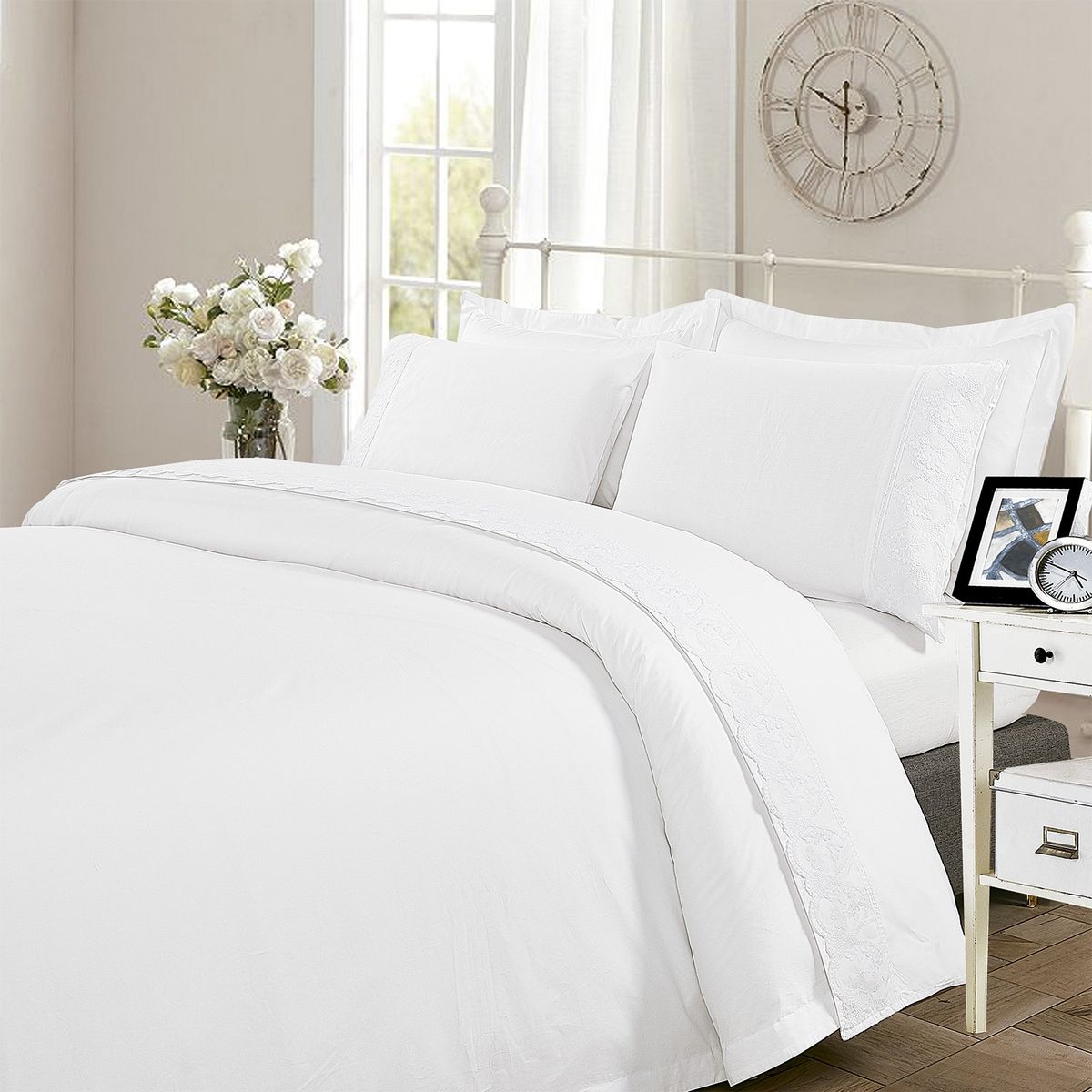 DIB - Juego De Sábanas Broderie Blanco Super King Dib