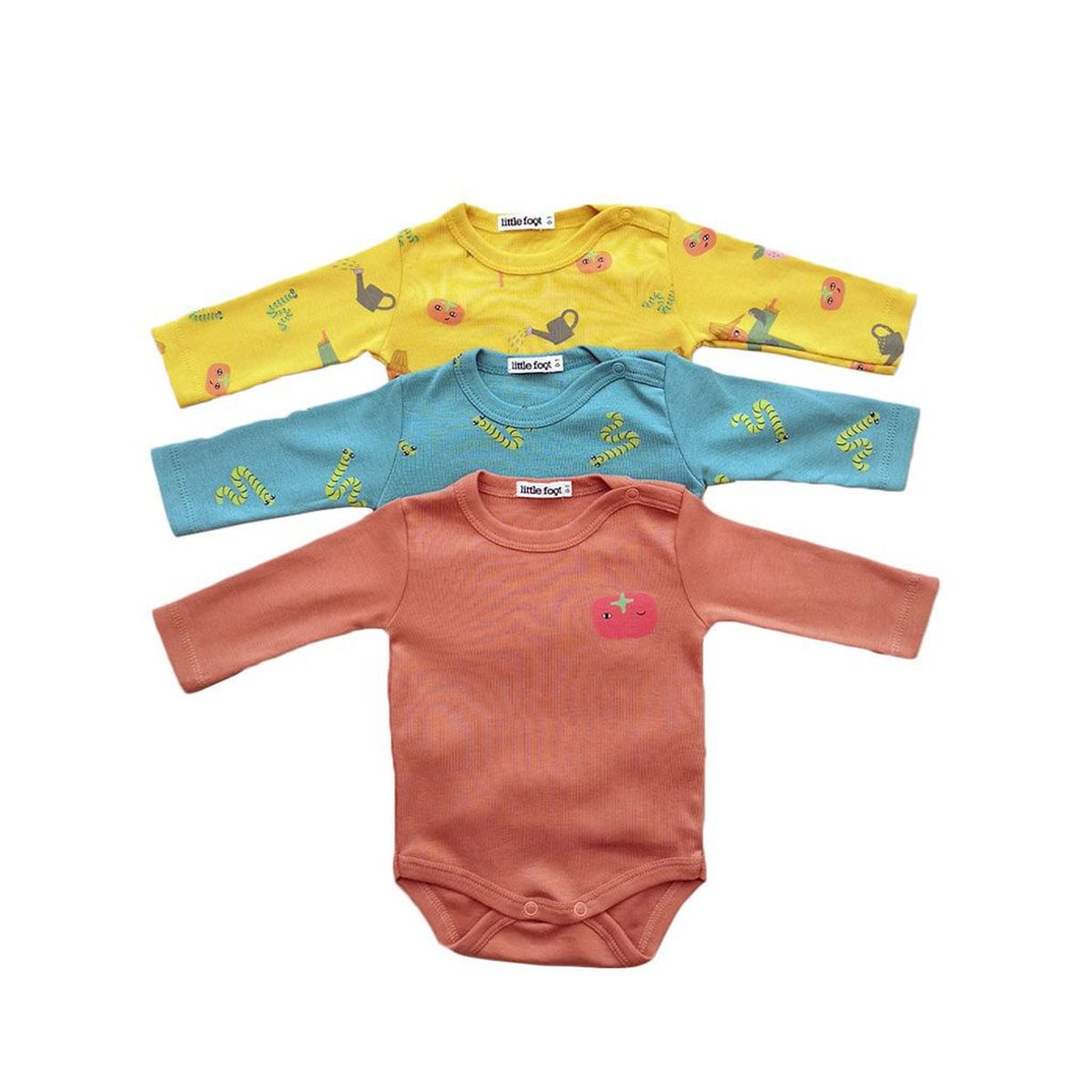 LITTLE FOOT - Body Pack De 3 Unidades Algodón Peruano Bebé Niño Little Foot