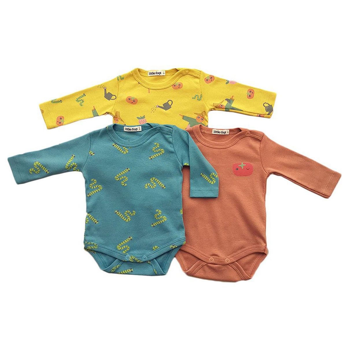 LITTLE FOOT - Body Pack De 3 Unidades Algodón Peruano Bebé Niño Little Foot