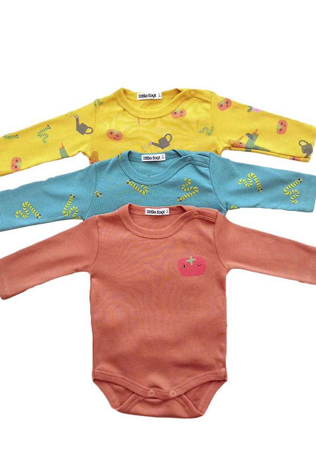 LITTLE FOOT - Body Pack De 3 Unidades Algodón Peruano Niño Little Foot