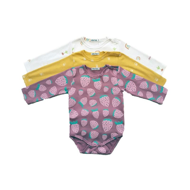 LITTLE FOOT - Body Pack De 3 Unidades Algodón Peruano Niña Little Foot