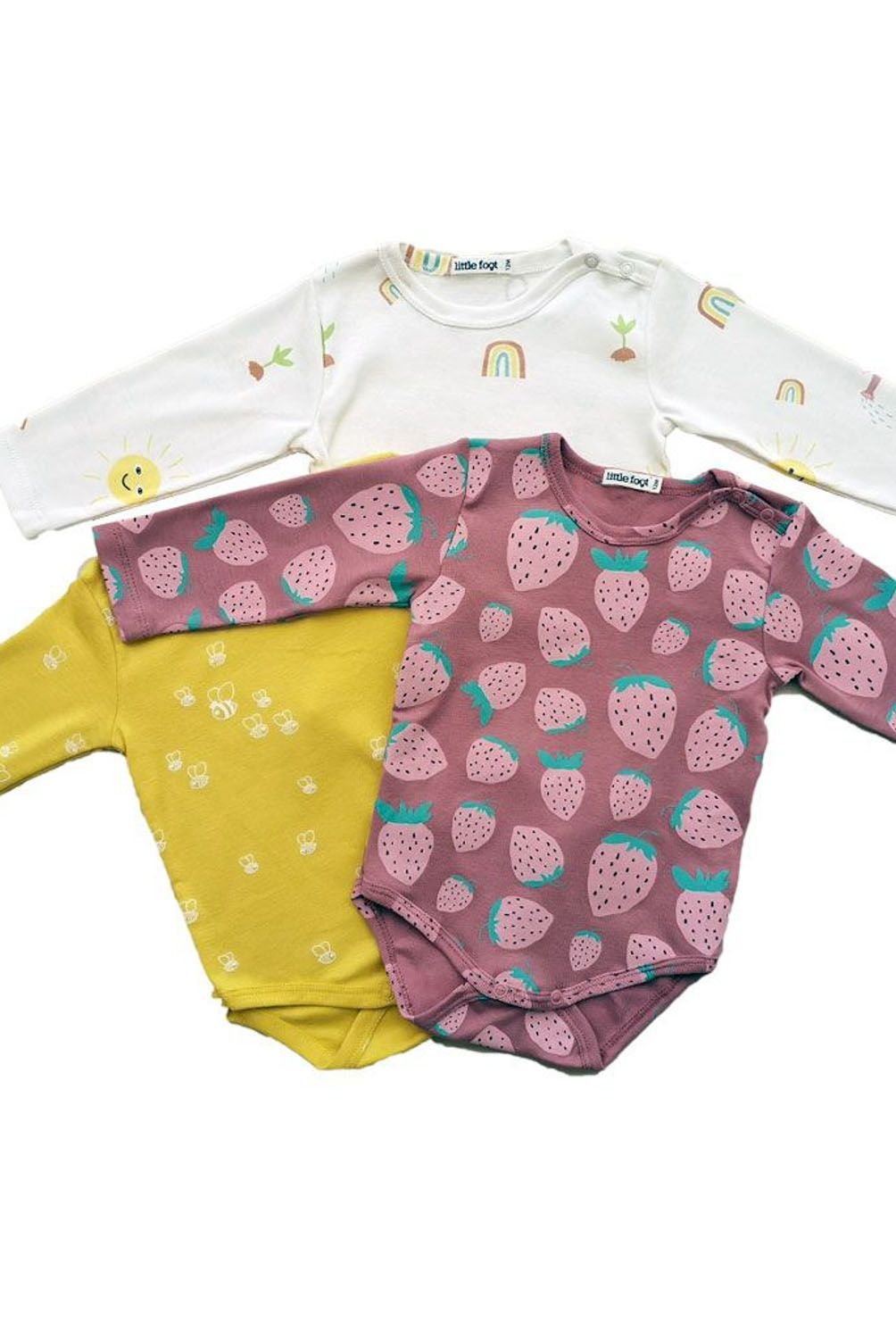 LITTLE FOOT - Body Pack De 3 Unidades Algodón Peruano Niña Little Foot
