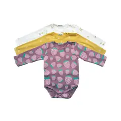LITTLE FOOT - Body Pack De 3 Unidades Algodón Peruano Niña