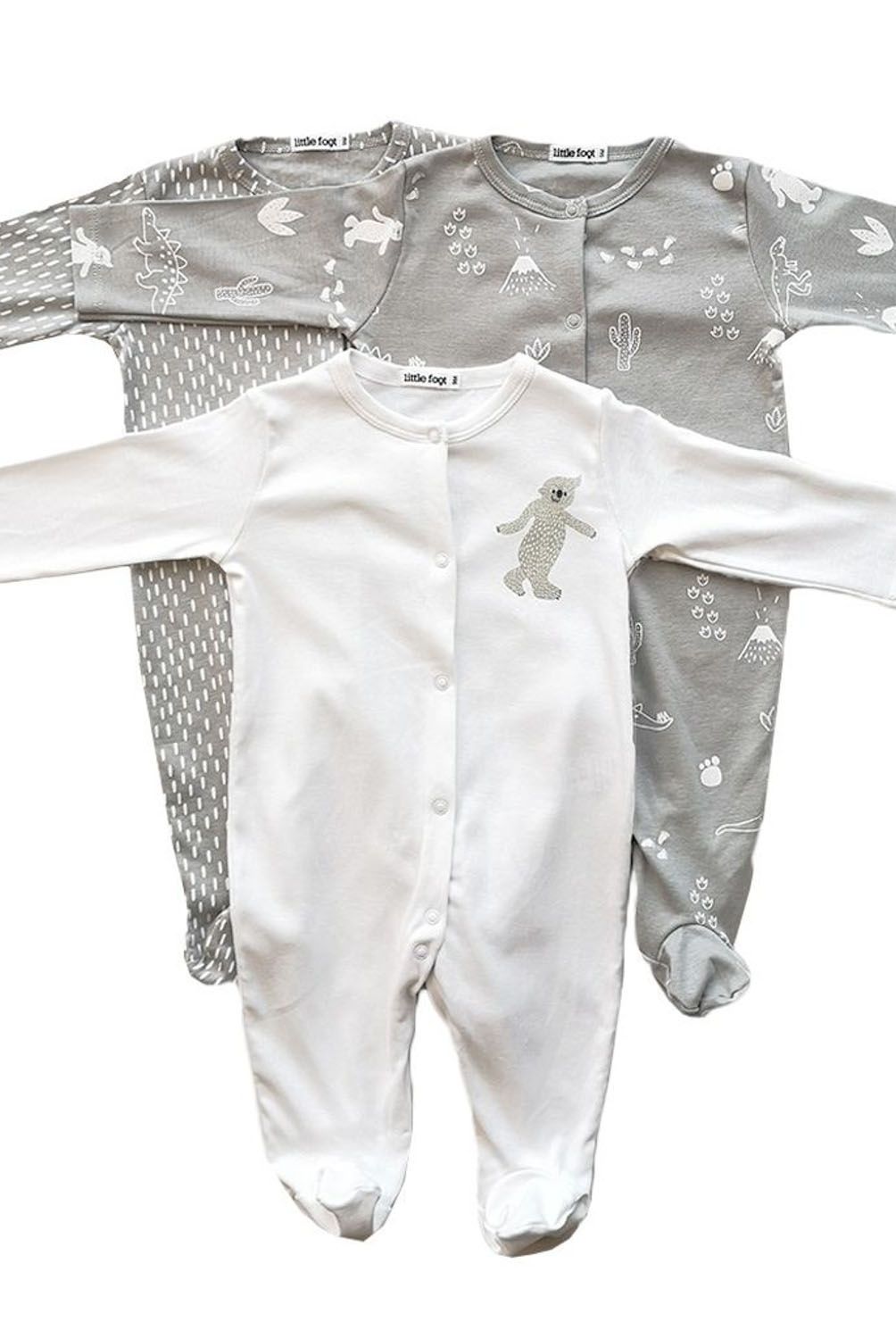 LITTLE FOOT - Enterito Pack De 3 Unidades Algodón Unisex Bebé Little Foot