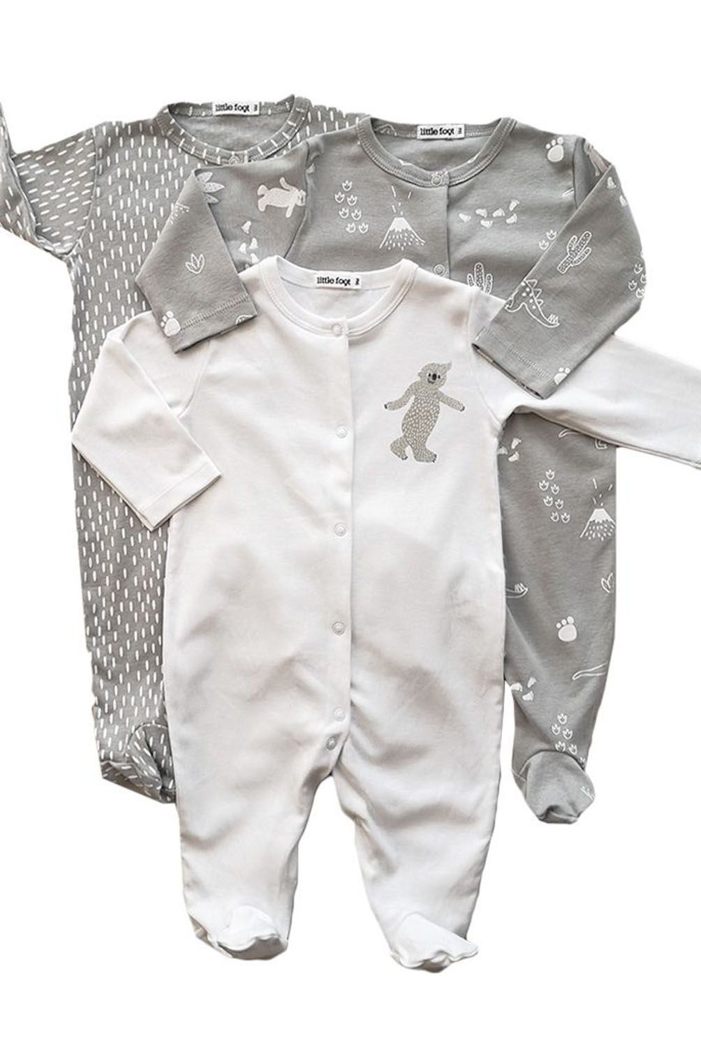 LITTLE FOOT - Enterito Pack De 3 Unidades Algodón Unisex Bebé Little Foot