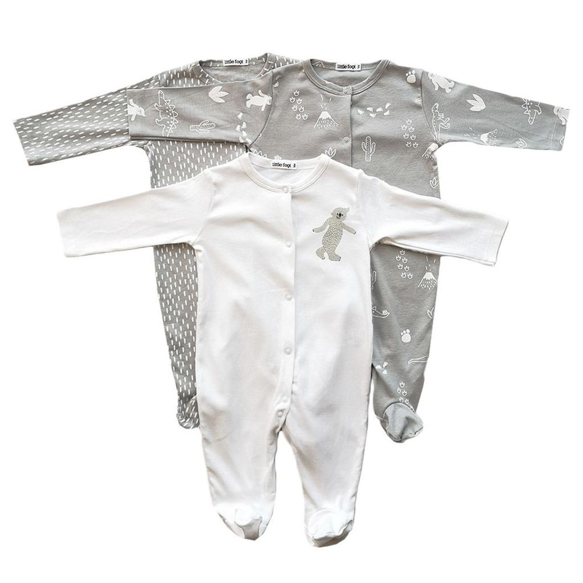 LITTLE FOOT - Enterito Pack De 3 Unidades Algodón Unisex Bebé Little Foot