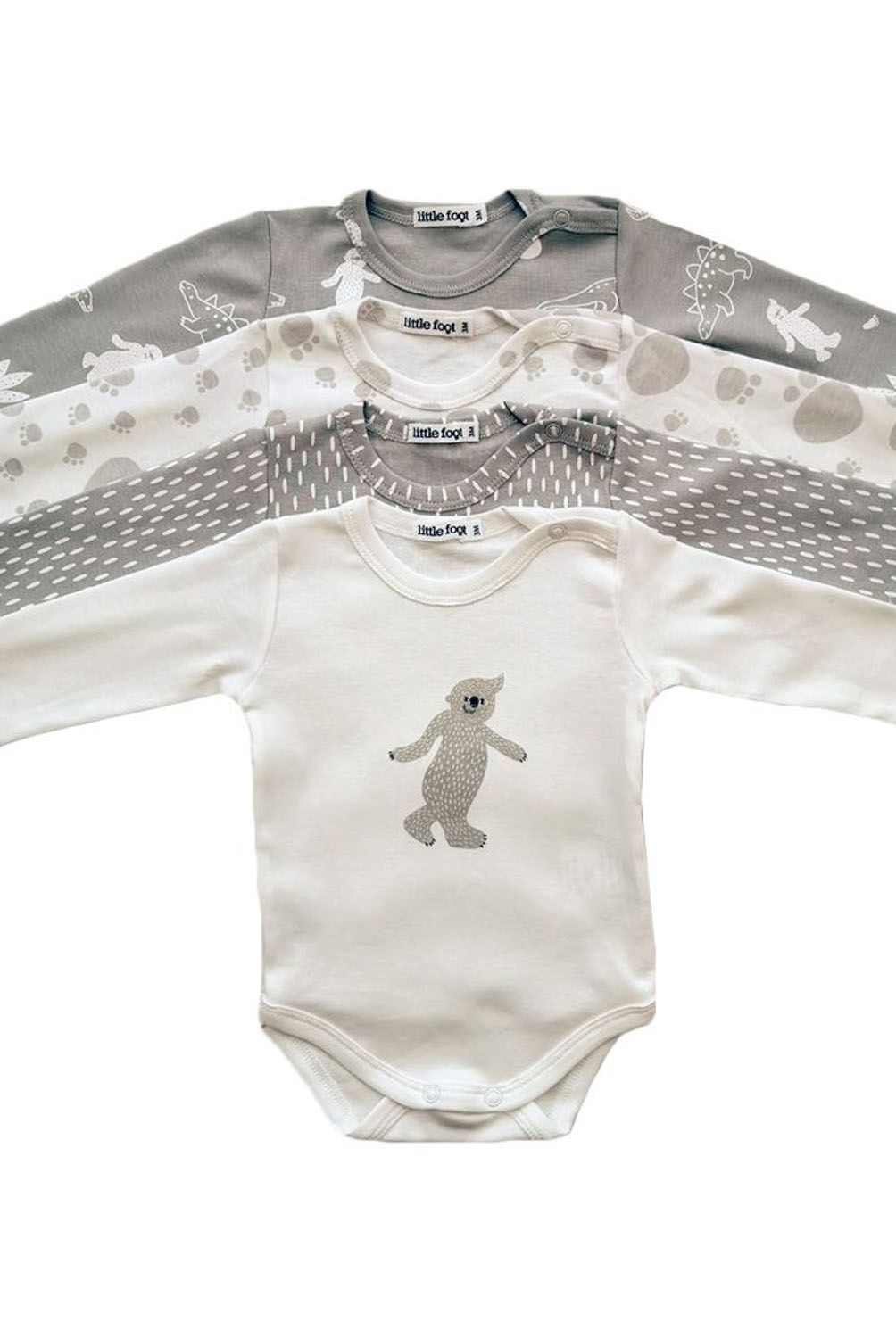LITTLE FOOT - Body Pack De 4 Unidades Algodón Unisex Bebé Little Foot