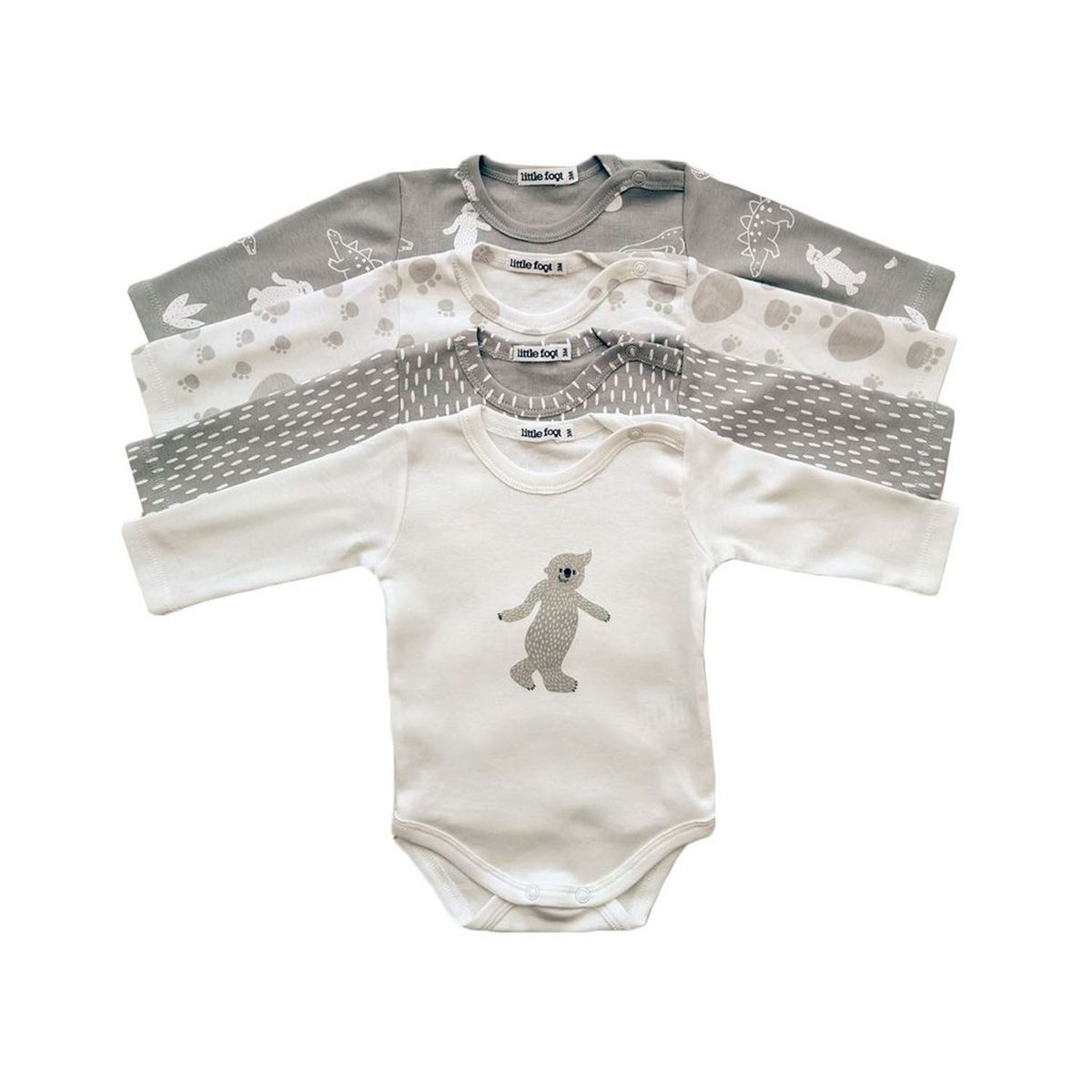 LITTLE FOOT - Body Pack De 4 Unidades Algodón Unisex Bebé Little Foot