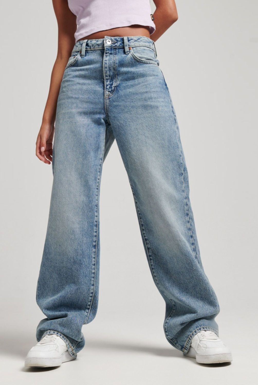 SUPERDRY - Superdry Jeans Streight Tiro Medio Mujer