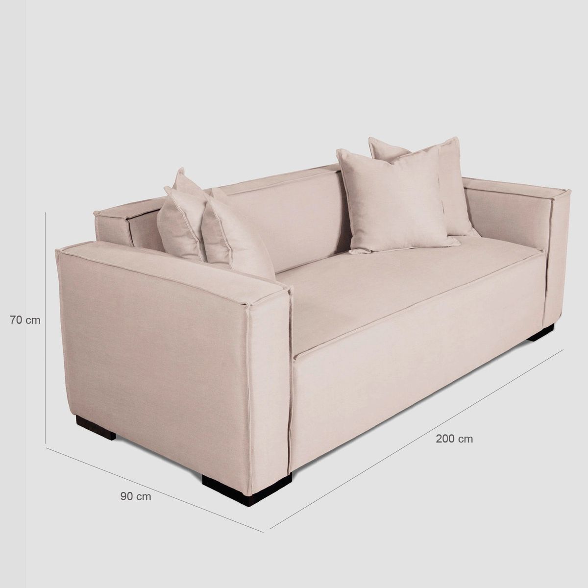 BASEMENT HOME - Sofá Melfi 3 Cuerpos Lino Algodón  Basement Home