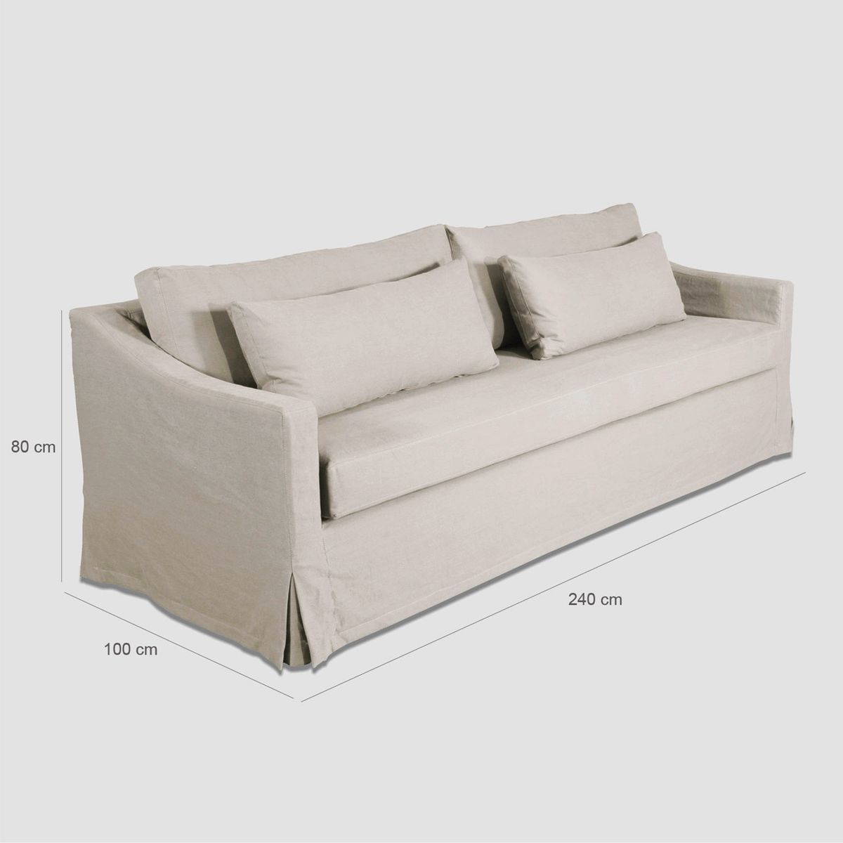 BASEMENT HOME - Sofá Ferentino 4 Cuerpos Lino Algodón  Basement Home