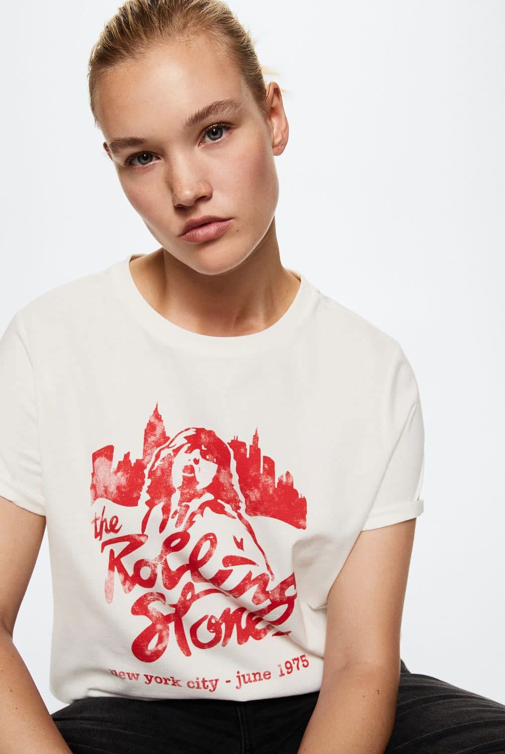 MANGO - Polera Rolling Stones Mujer Mango