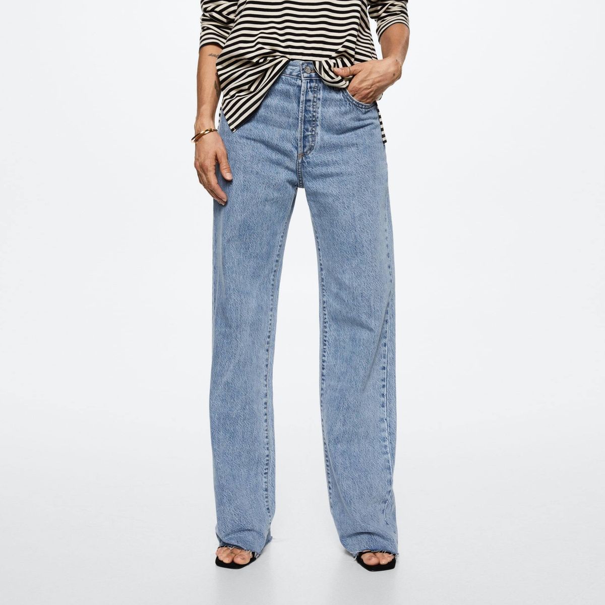 MANGO - Jeans Nora Tiro Alto Mujer Mango