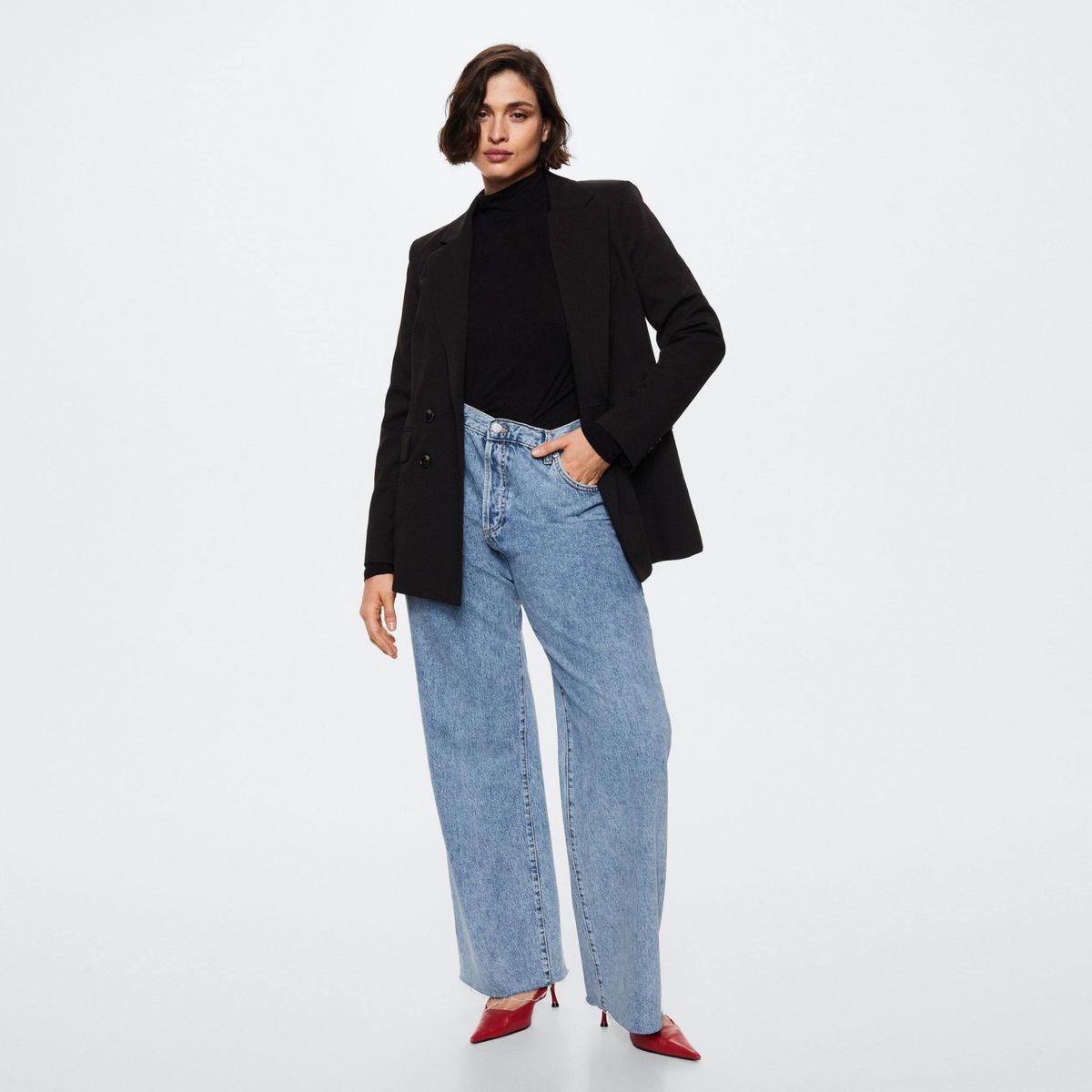 MANGO - Jeans Nora Tiro Alto Mujer Mango