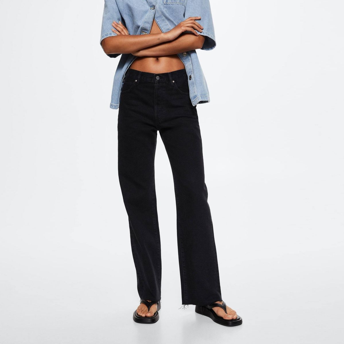 MANGO - Jeans Nora Tiro Alto Mujer Mango