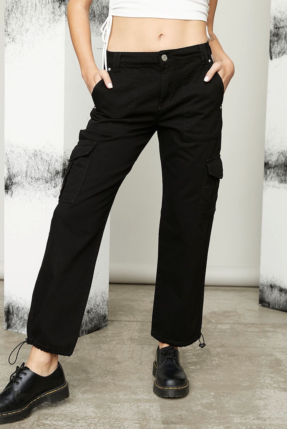 AMERICANINO - Americanino Jeans Cargo Tiro Medio Mujer