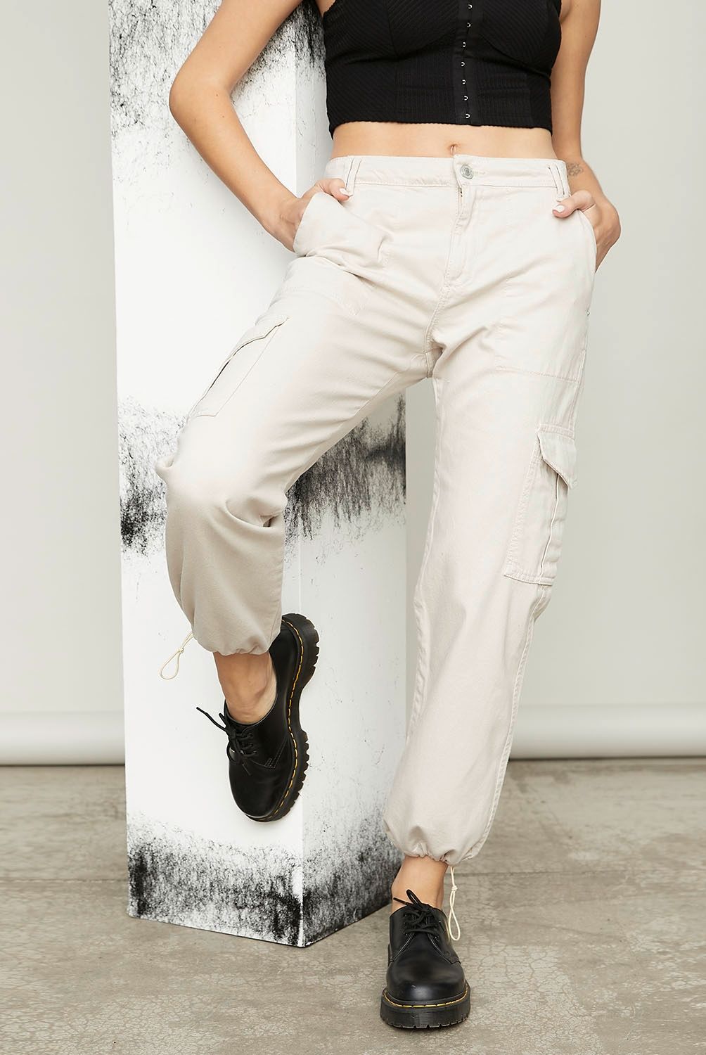 AMERICANINO - Americanino Jeans Cargo Tiro Medio Mujer