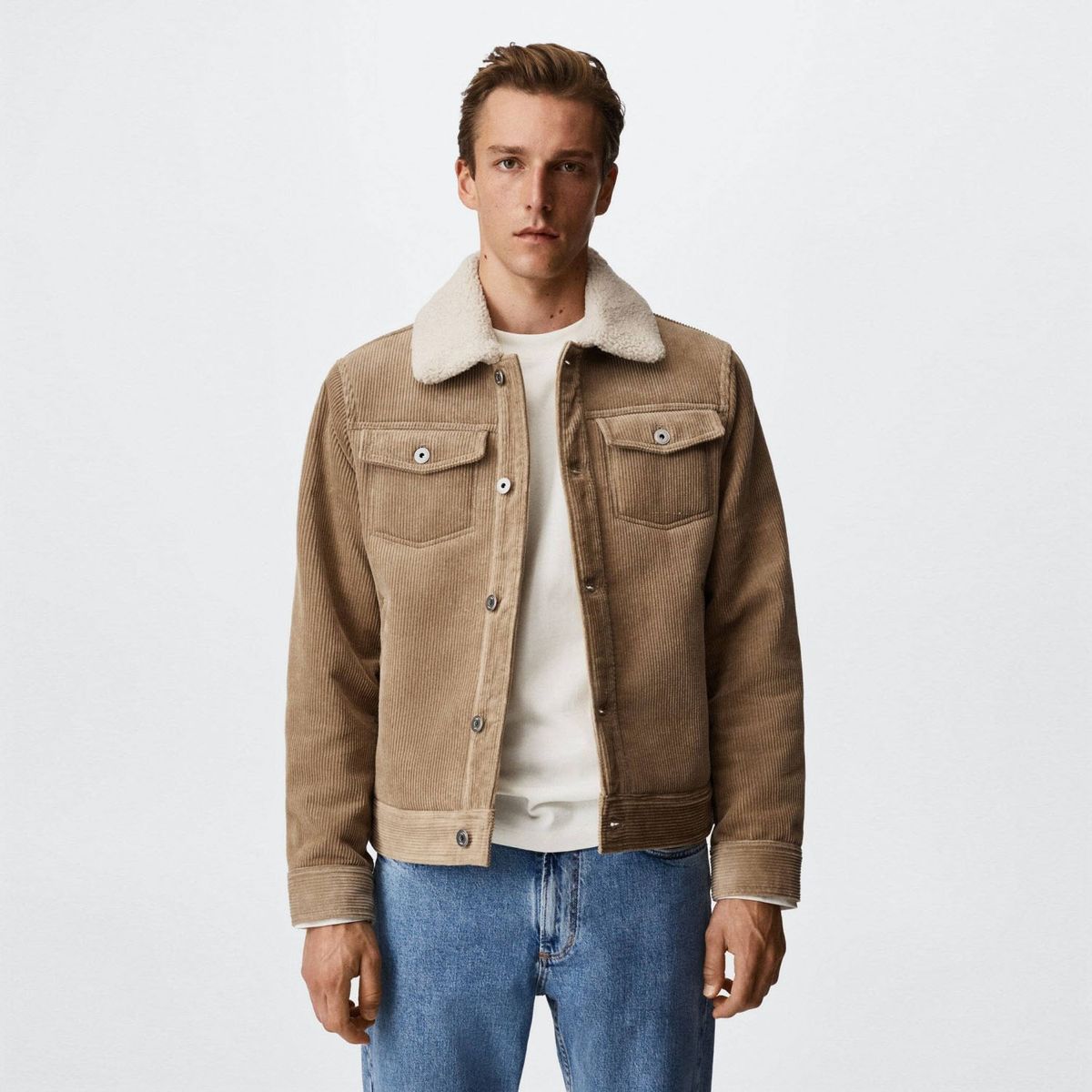 MANGO MAN - Mango Man Chaqueta Pana Interior Borreguito Hombre