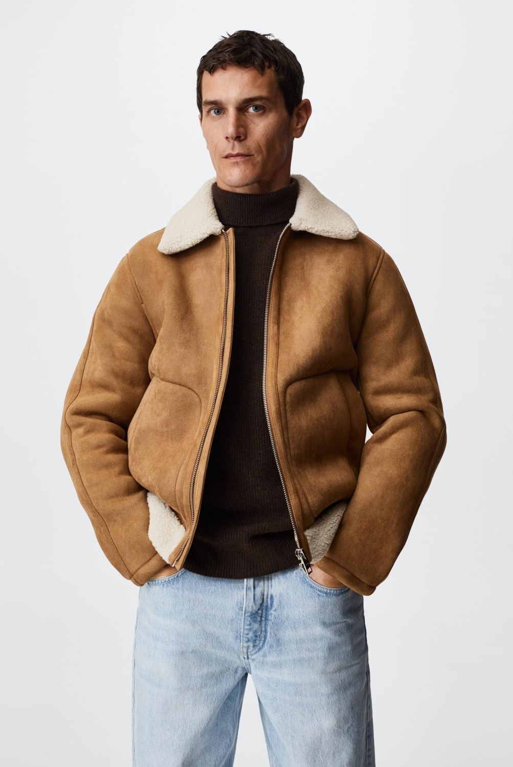MANGO MAN - Mango Man Chaqueta Aviador Borreguito Hombre