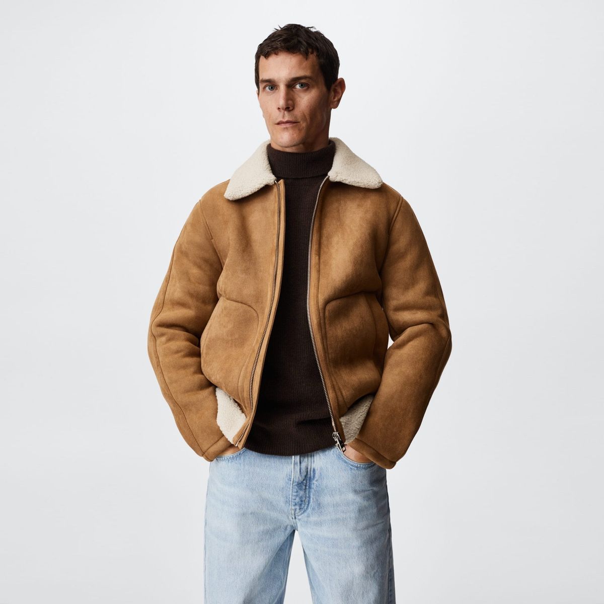 MANGO MAN - Mango Man Chaqueta Aviador Borreguito Hombre