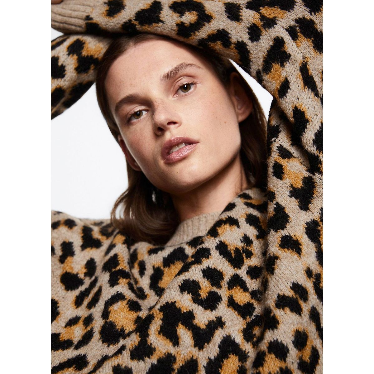 MANGO - Sweater Animal Print Leopard Mujer Mango