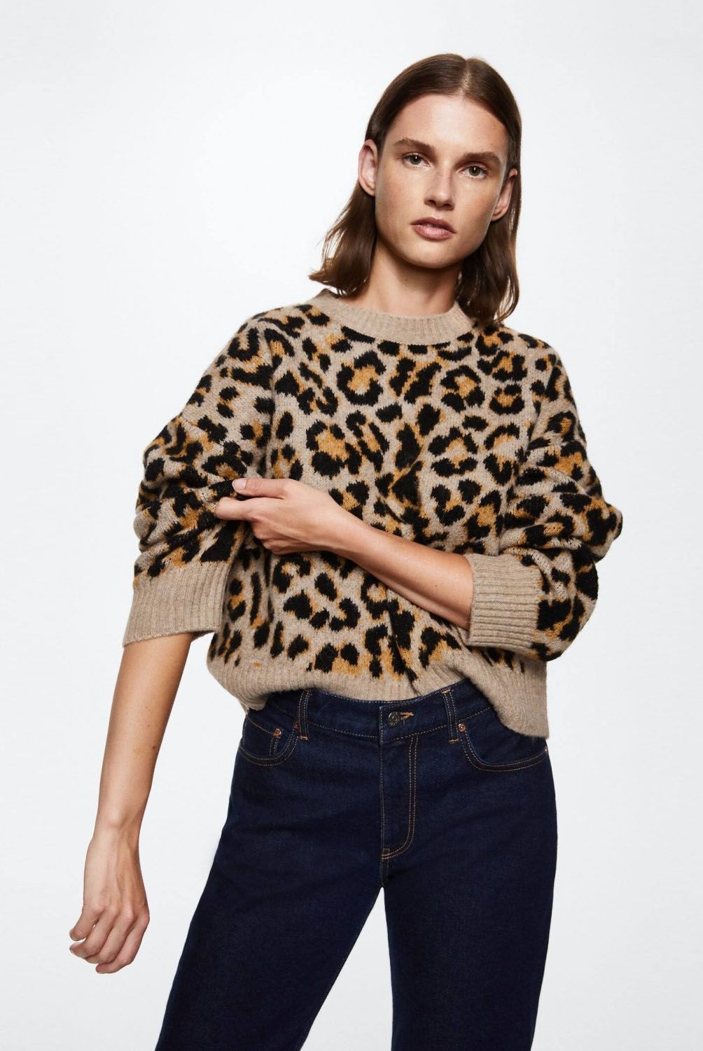 MANGO - Mango Sweater Animal Print Leopard Mujer
