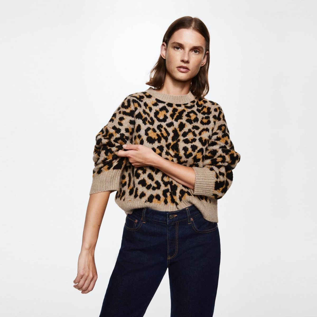 MANGO - Mango Sweater Animal Print Leopard Mujer