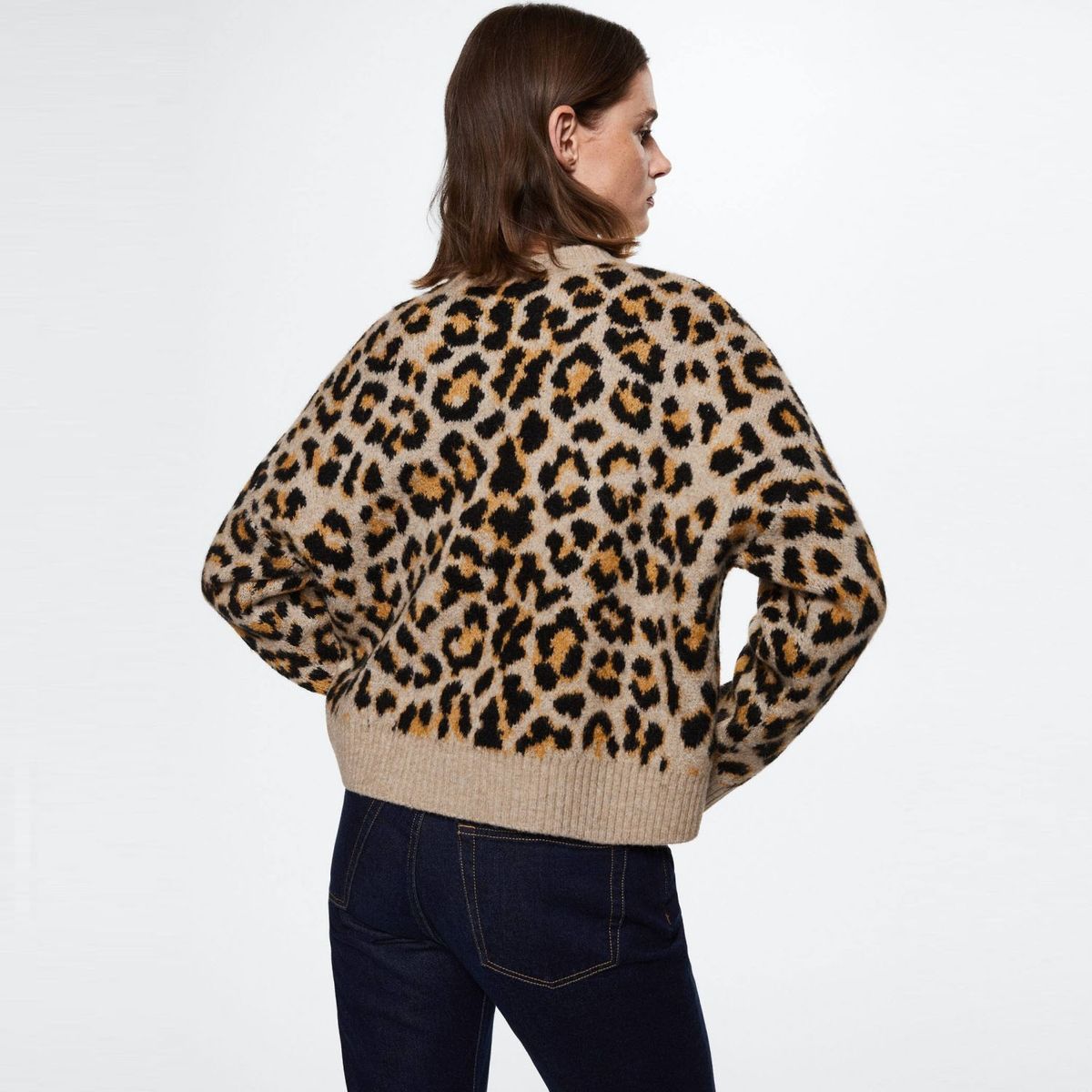 MANGO - Mango Sweater Animal Print Leopard Mujer