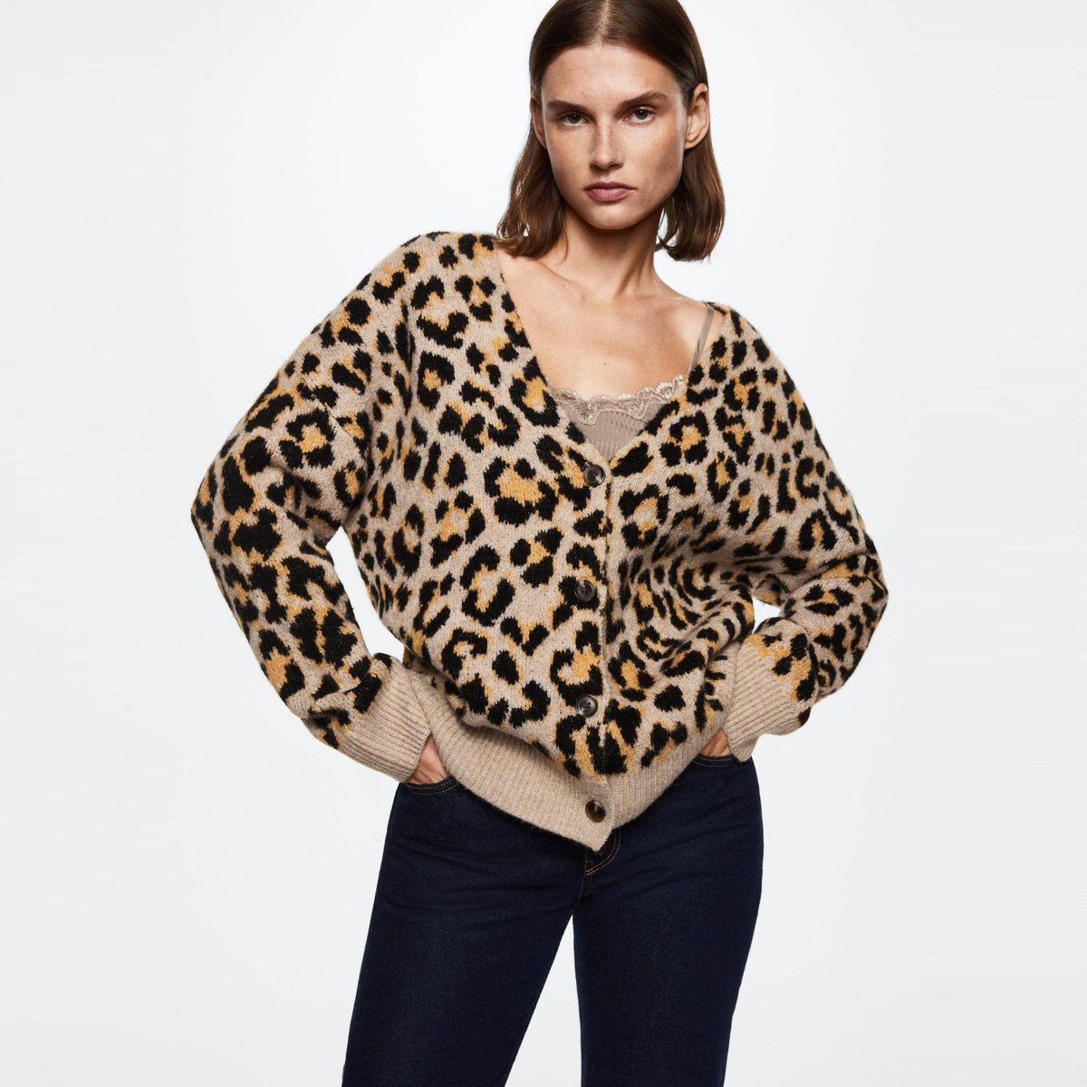MANGO - Chaleco Animal Print Leopard Mujer Mango