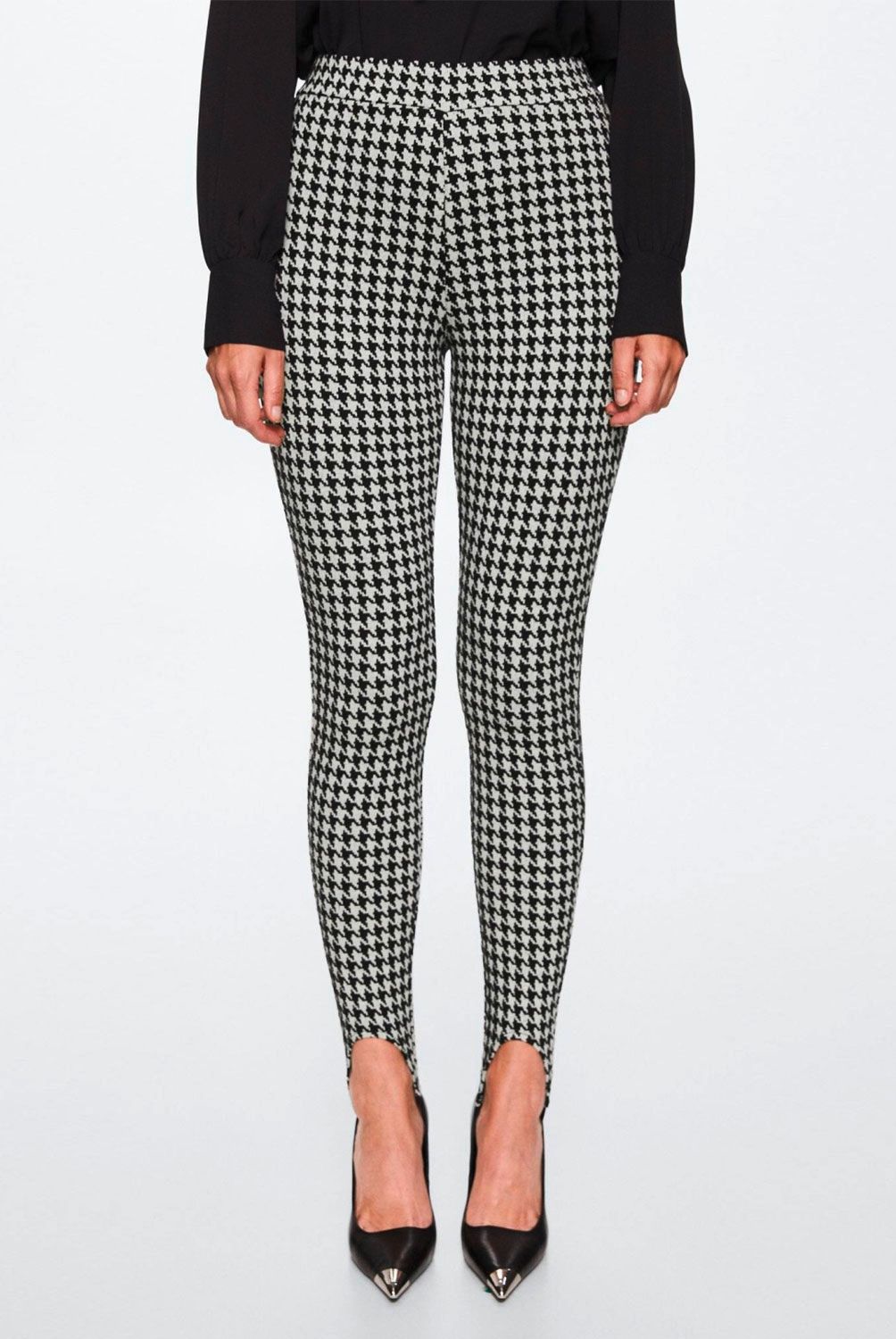 MANGO - Mango Leggins Estampado Pata De Gallo Grazia Mujer