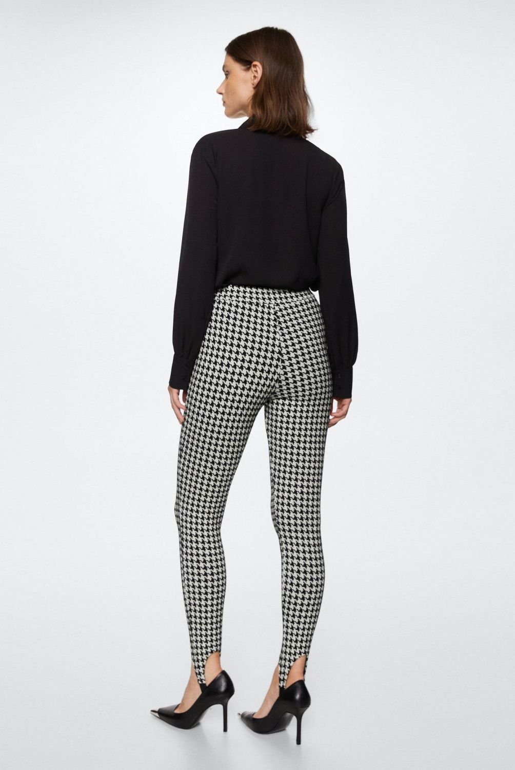 MANGO - Mango Leggins Estampado Pata De Gallo Grazia Mujer