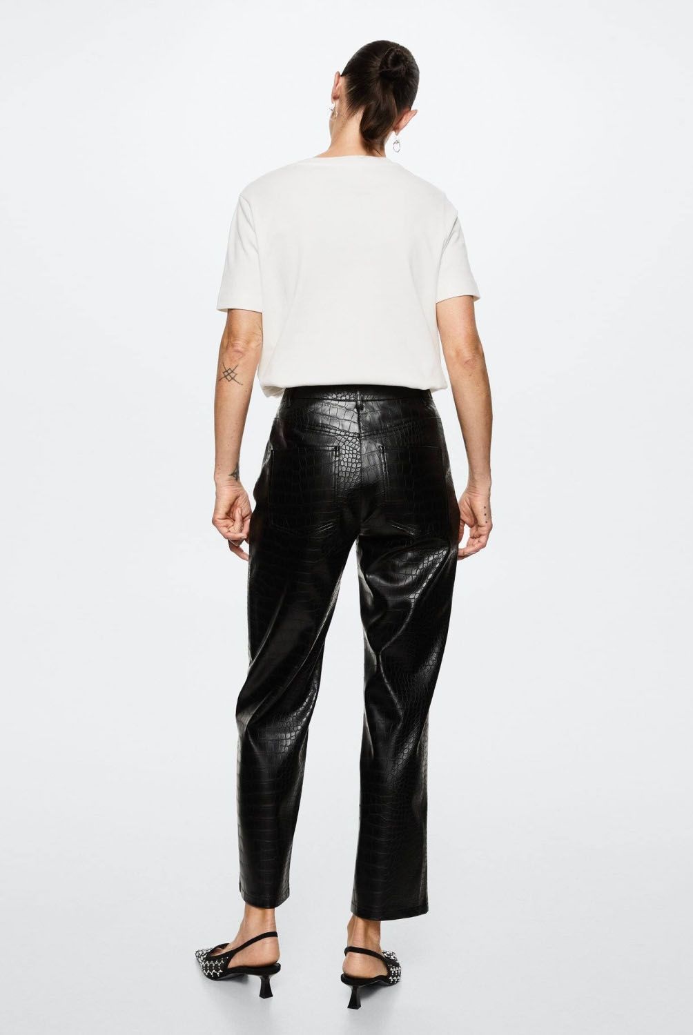 MANGO - Mango pantalón efecto piel cocodrilo croco mujer