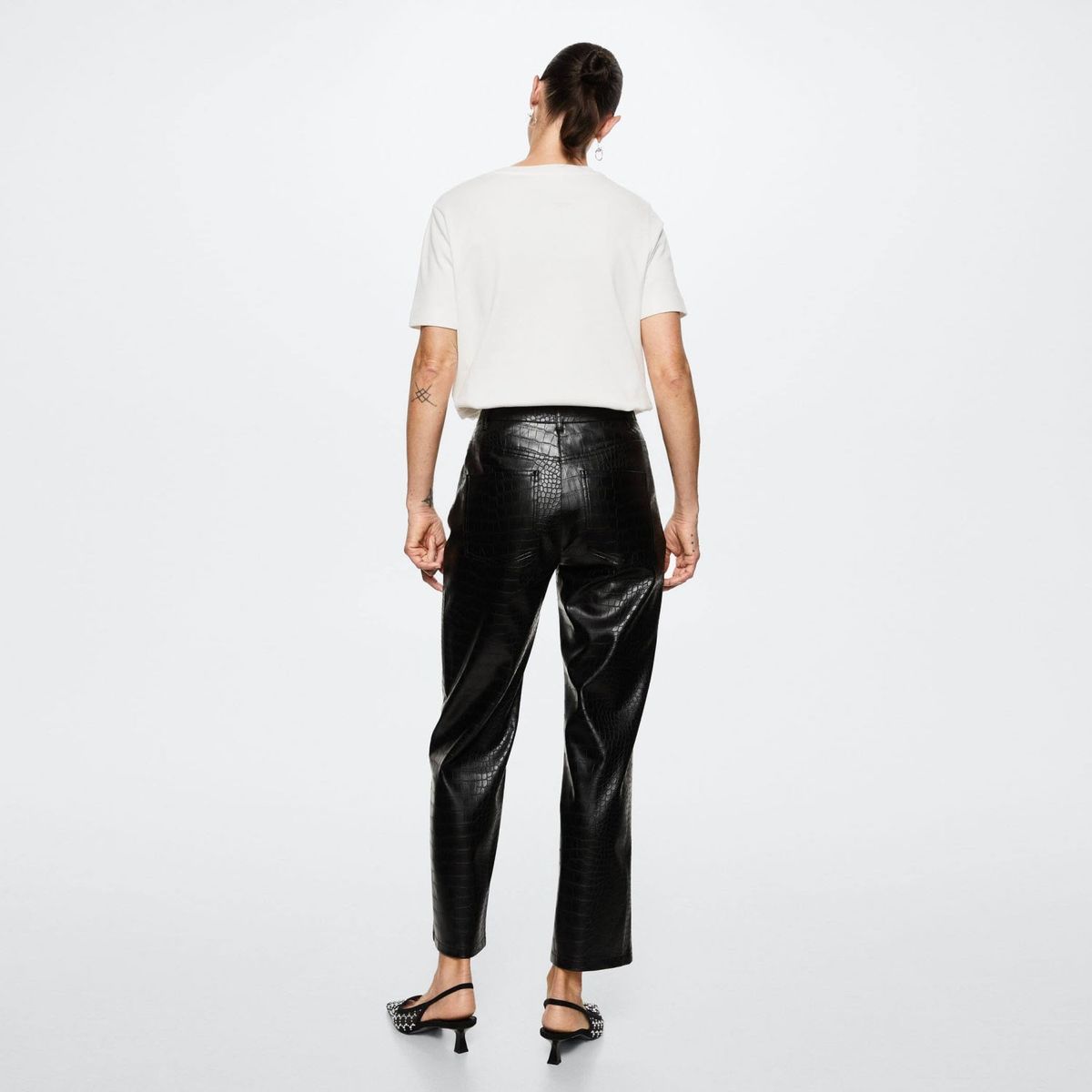 MANGO - Mango pantalón efecto piel cocodrilo croco mujer