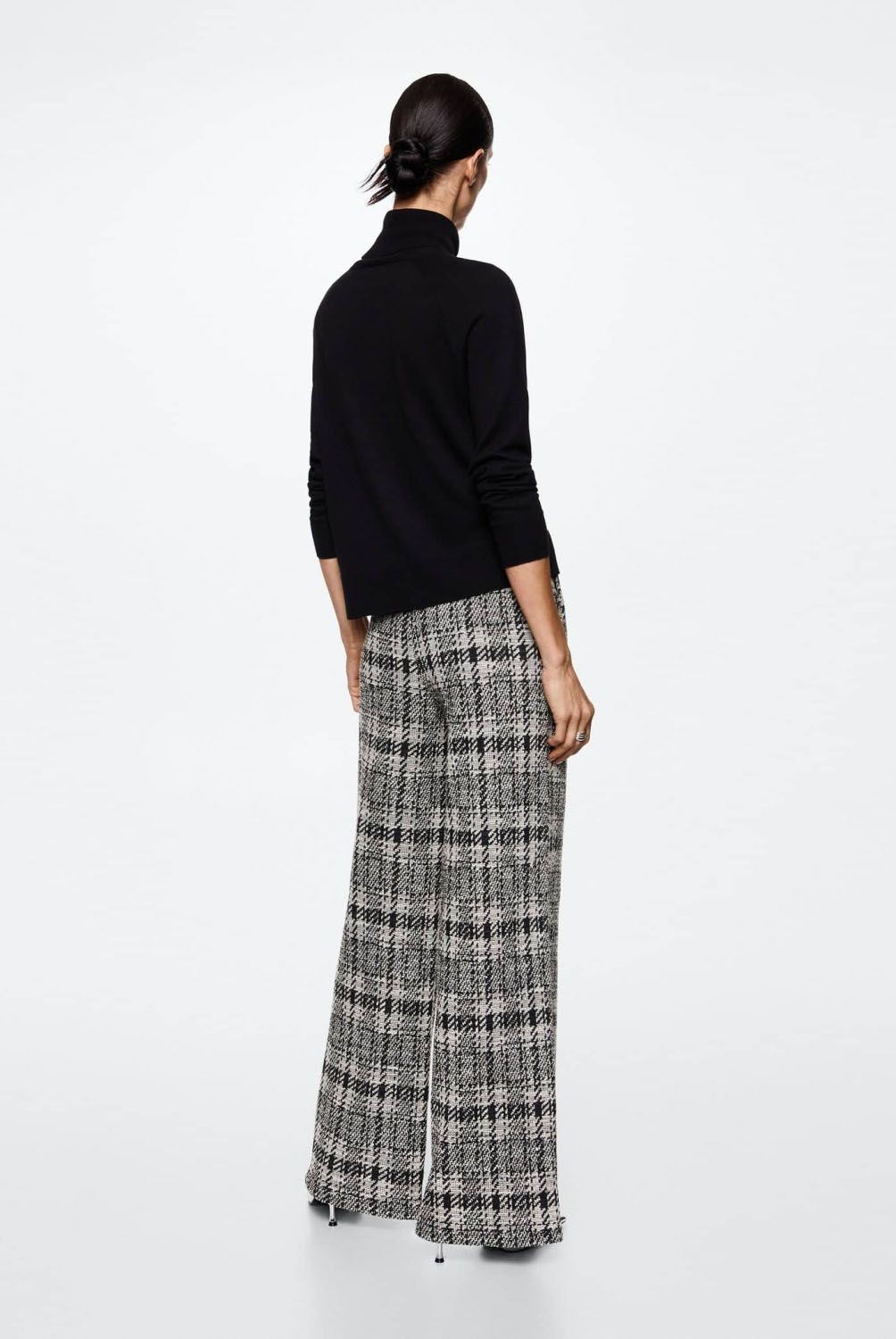 MANGO - Mango Pantalón Tweed Cuadros Chane Mujer