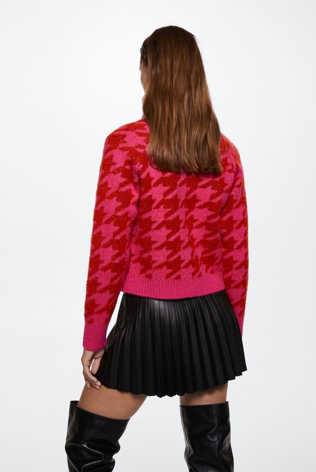 MANGO - Mango Sweater Cuello Vuelto Pata De Gallo Claudio Mujer