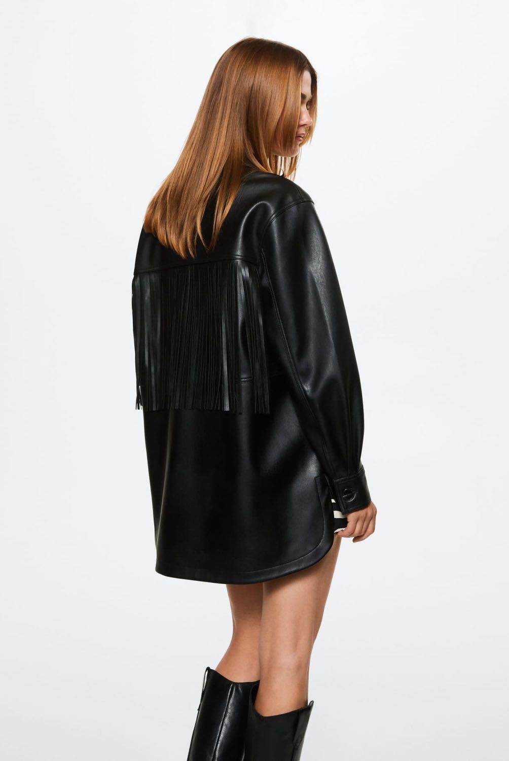 MANGO - Mango Chaqueta Flecos Efecto Piel Rodeo Mujer