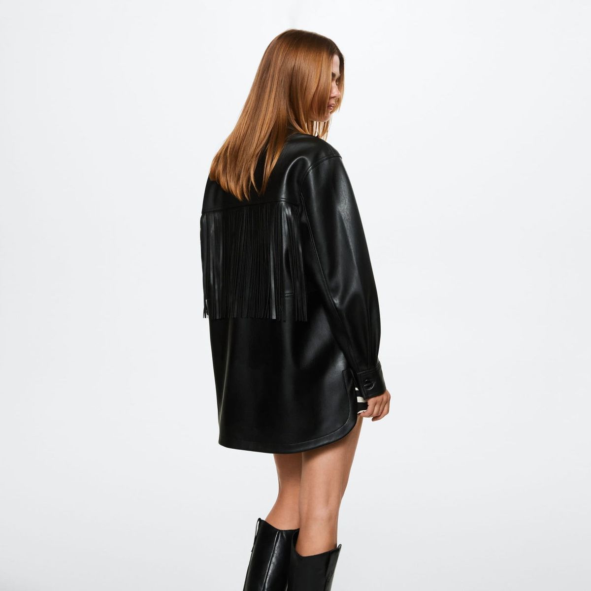 MANGO - Mango Chaqueta Flecos Efecto Piel Rodeo Mujer