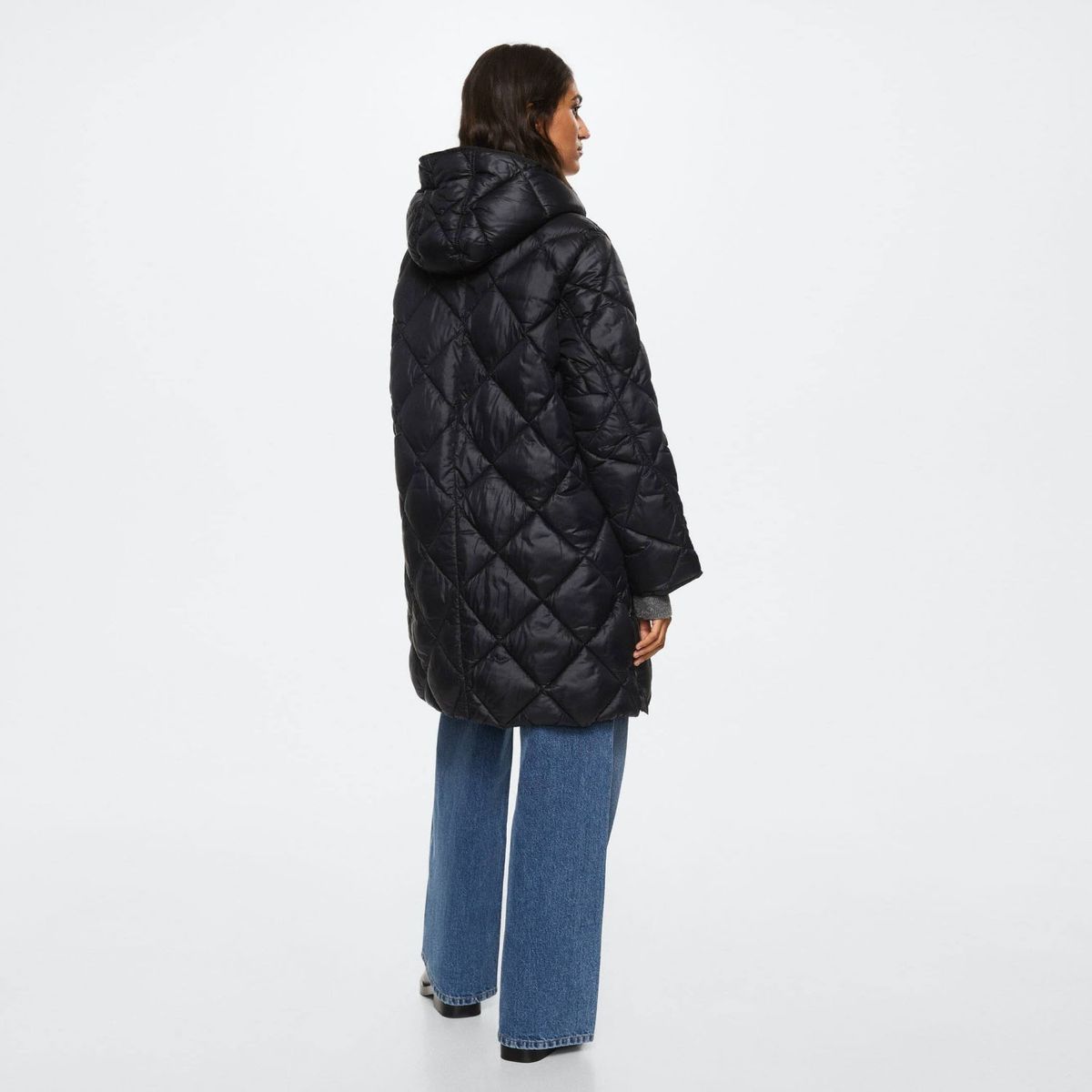 MANGO - Parka Acolchado Capucha Gamba Mujer Mango
