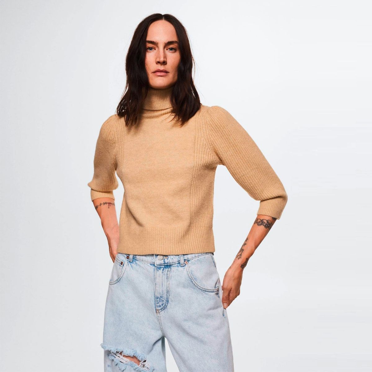 MANGO - Mango Sweater Punto Cuello Vuelto Luna Mujer